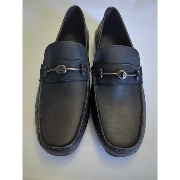 Coach Men's Black Leather Loafers Size 11D - Picture 1 of 4